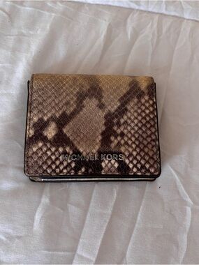 Michael Kors snakeskin clutch wallet